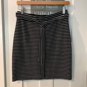Loft black and white striped skirt